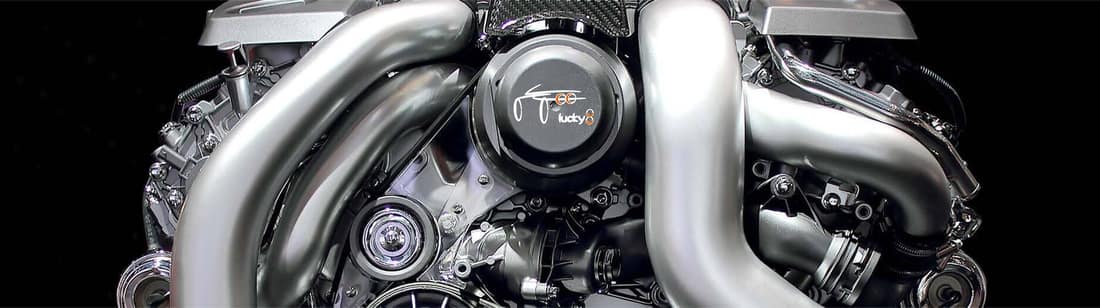 Fresh oil being poured into an engine at Lucky Eight Auto Repair LTD