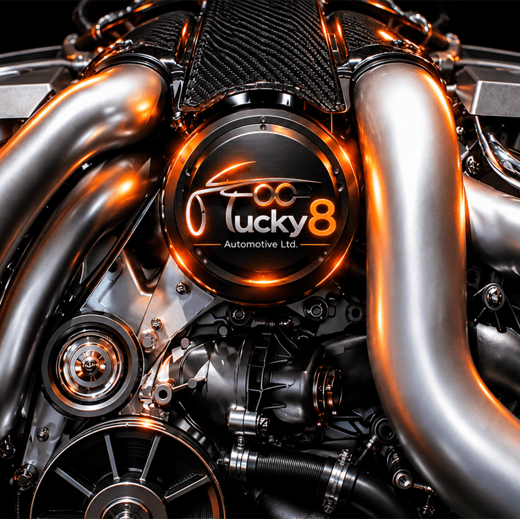 Custom Lucky 8-branded arcade machines in the Lucky Eight Auto Repair LTD shop
